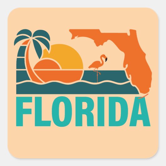 Florida, Verenigde Staten Vierkante Sticker (Voorkant)