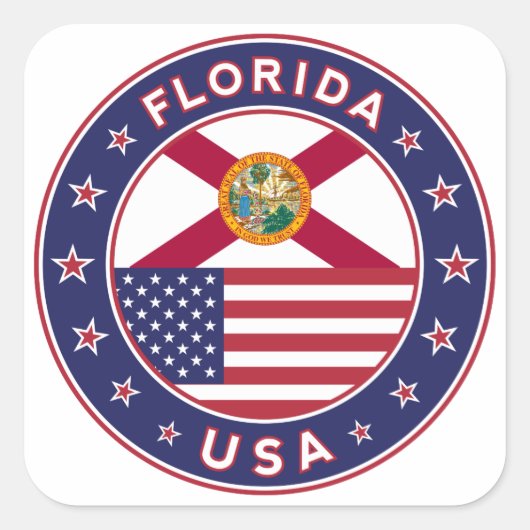 Florida Vierkante Sticker (Voorkant)