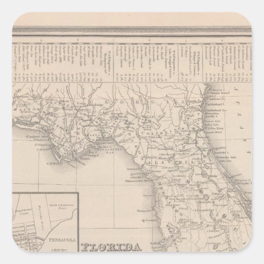 Florida Vierkante Sticker (Voorkant)