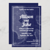 Florida Vintage Kaart Trouw Uitnodiging (Voorkant / Achterkant)