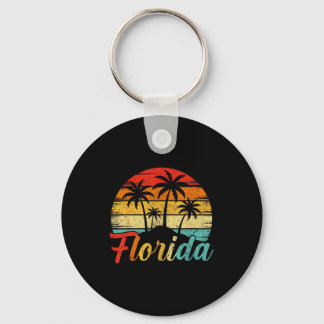 Florida vintage palmboom zonsondergang tropisch ge sleutelhanger