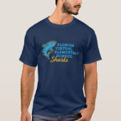 Florida Virtual Elementary Sharks, volwassen marin T-shirt (Voorkant)