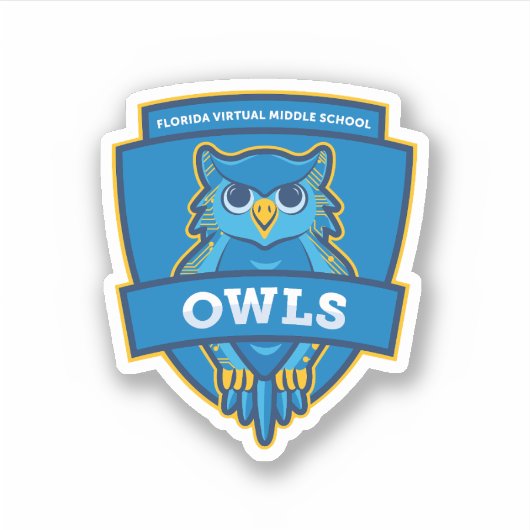 Florida Virtual Middle School Owl Sticker (Voorkant)