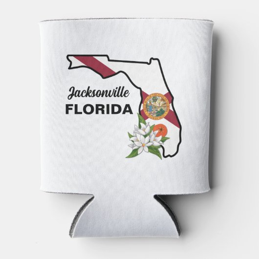 Florida vlag en bloem aangepaste koeler (Voorkant)
