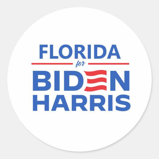Florida voor Biden Harris Ronde Sticker (Voorkant)