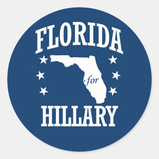 FLORIDA VOOR HILLARY RONDE STICKER (Voorkant)