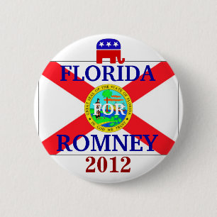 Florida voor Romney 2012 Ronde Button 5,7 Cm