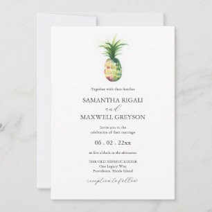 Florida Wedding Invitations Aquarelle Ananas