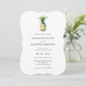 Florida Wedding Invitations Aquarelle Ananas (Debout devant)