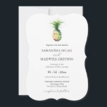 Florida Wedding Invitations Aquarelle Ananas<br><div class="desc">Un choix simple mais botanique pour annoncer votre mariage. Ces invitations de mariage en Floride comprennent un ananas à l'aquarelle minimaliste avec vos détails en gris fusain sur un arrière - plan blanc immaculé. La carte revient à une couleur verte sauge offerte. Utilisez les champs modèle pour customiser avec vos...</div>