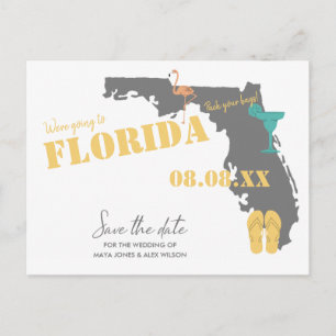 Florida Wedding Red de data Briefkaart