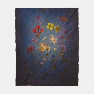 Florida Wildflower op een blauwe achtergrond Fleece Deken