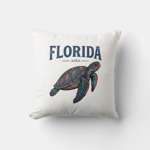 Florida Zeeschildpad Vintage Gravure Grafisch_1 Kussen