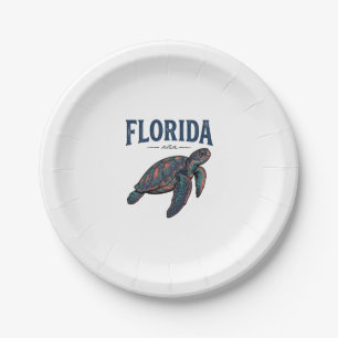Florida Zeeschildpad Vintage Gravure Grafisch_1 Papieren Bordje