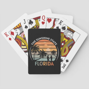 Florida Zomer Strand Vintage Zonsondergang Pokerkaarten
