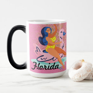 Florida Zomer Zwembad Vrouw Geanimeerd Magische Mok