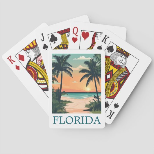 Florida Zonneschijn Staat – Tropisch Strandparadij Pokerkaarten (Achterkant)
