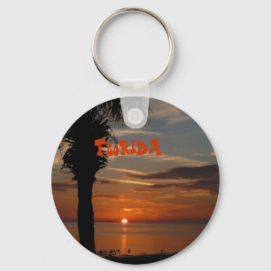 Florida zonsondergang met palmbomen sleutelhanger