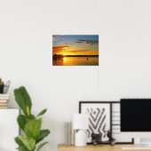 Floridaanse kanoër bij zonsondergang poster (Thuiskantoor)