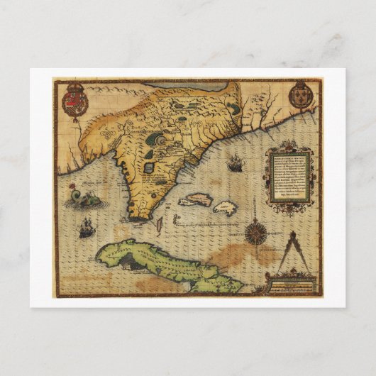 FloridaPanoramic MapFlorida Briefkaart (Voorkant)