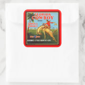 Floriday Cowboy Vierkante Sticker (Tas)