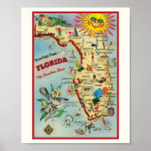 Floride 8x10 avec impression d'affiche frontière (Devant)