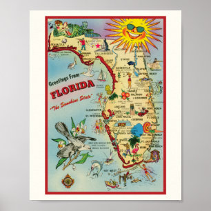Floride 8x10 avec impression d'affiche frontière