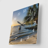 Floride Arbre de palmier incliné horloge murale (Angle)