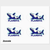 Floride bleu requin thème autocollants ovale (Feuille)