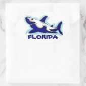 Floride bleu requin thème autocollants ovale (Sac)