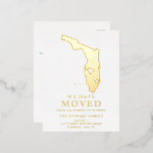 Floride carte d'état coeur maison déménagement or (Recto/Verso)
