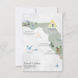 Floride Carte d'itinéraire de mariage de destina