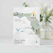Floride | Carte Itinéraire De Mariage De Destinati (Debout devant)