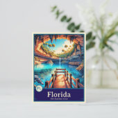Floride | Carte postale ombrée de style anime (Debout devant)