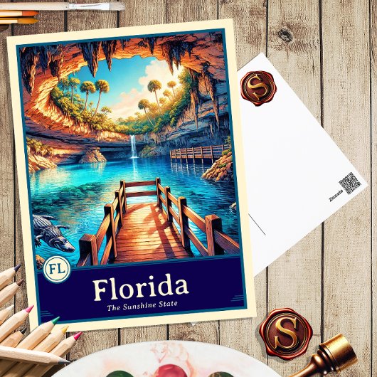 Floride | Carte postale ombrée de style anime