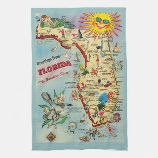 Floride Carte Serviettes de cuisine (Vertical)
