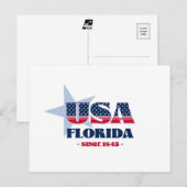 Floride en carte postale rouge, blanche et bleue (Devant / Derrière)