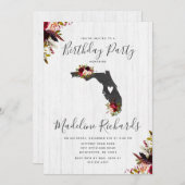 Floride Etat Rustique Anniversaire Fête Invitation (Devant / Derrière)