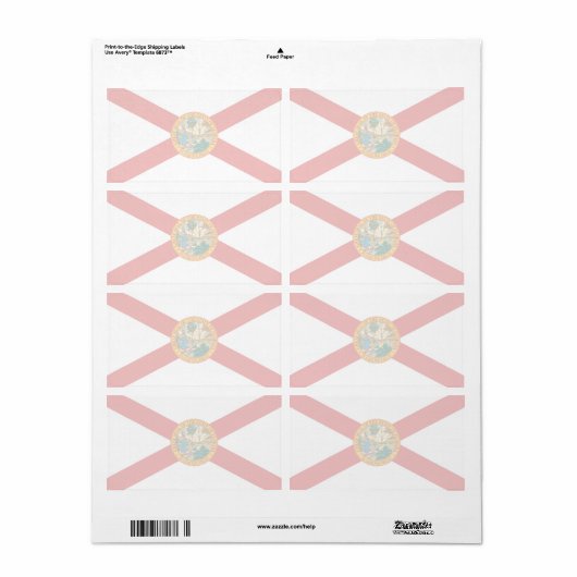 Floride - Étiquette de livraison drapeau faible (Feuille entière)