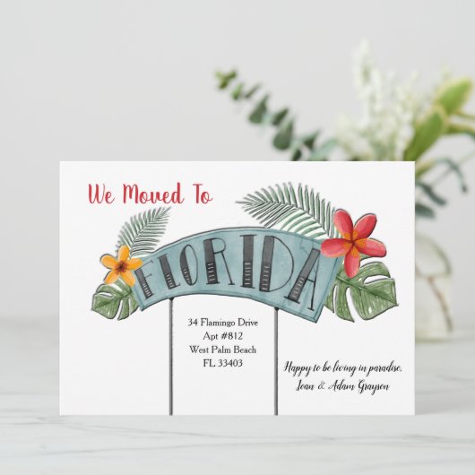 Floride Faire-part de déménagement (Debout devant)