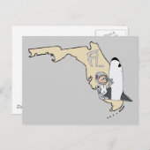 Floride FL Carte et navette spatiale Cartoon Art M (Devant / Derrière)