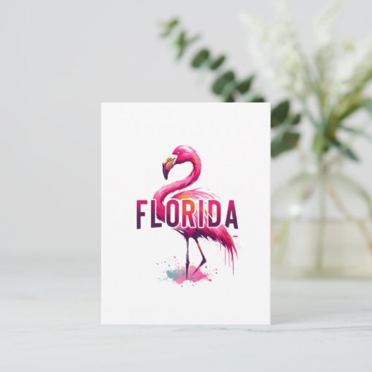 Floride, Flamant rose, Carte postale de poste (Debout devant)