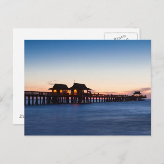 Floride - Jetée de Naples à twilight carte postale (Devant / Derrière)