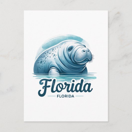 Floride, Manatee, Carte postale de poste (Devant)