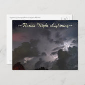 Floride nuages d'éclair nuit Carte postale (Devant / Derrière)