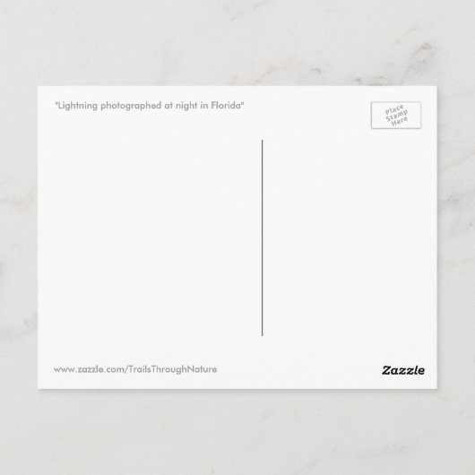 Floride nuages d'éclair nuit Carte postale (Dos)