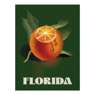 Floride Orange poster de voyage toile Imprimer
