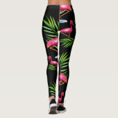 Floride Sud - Flamant rose rose Leggings sur noir (Dos)