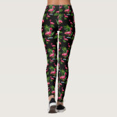 Floride Sud - Flamant rose rose Leggings sur noir (Dos)