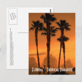 Floride Tropical Paradise Sunset Carte postale Pho (Devant / Derrière)